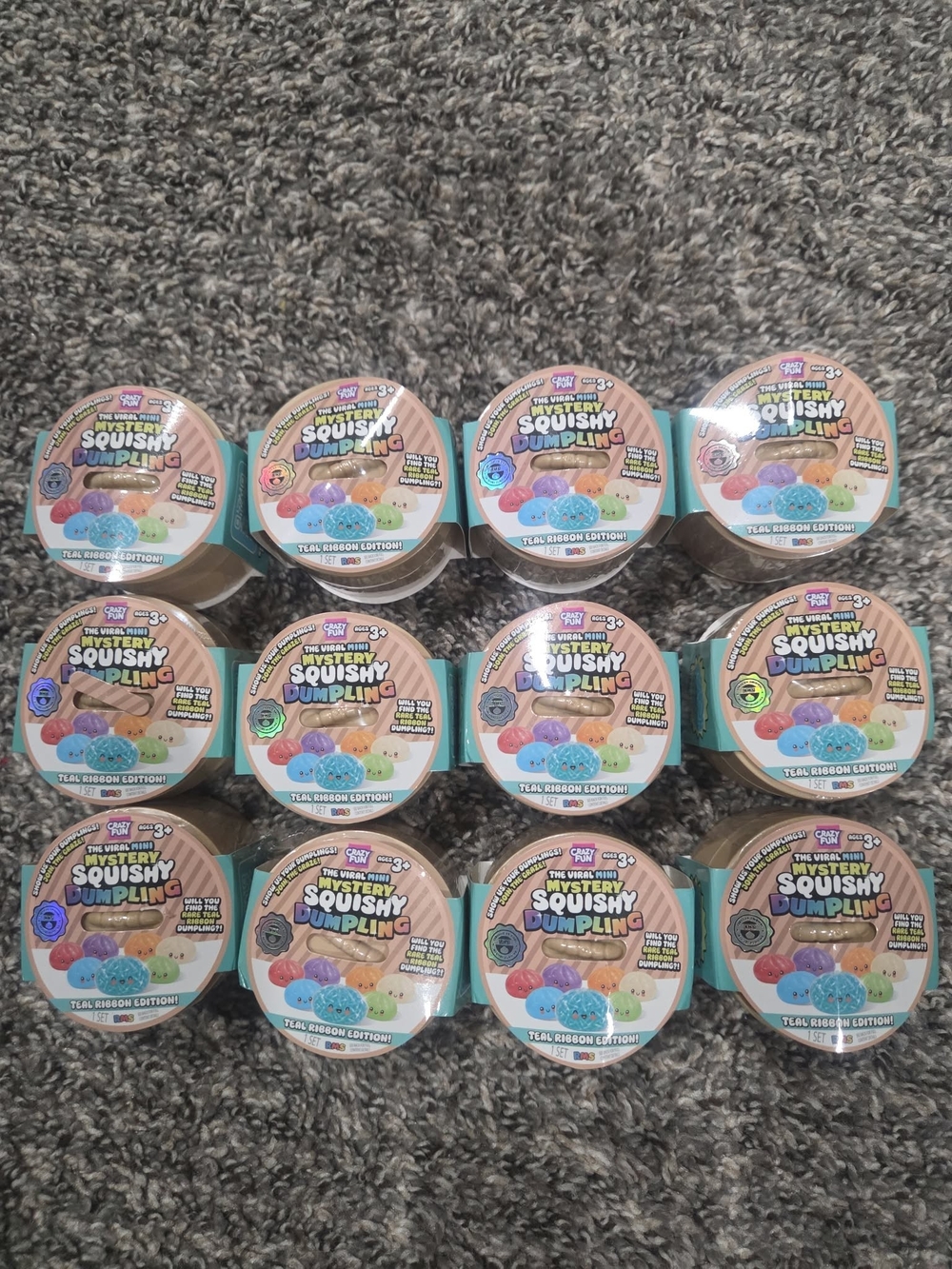 RMS Crazy Fun Mini Mystery Squishy Dumpling Teal Ribbon Edition Lot Pink & Blue
